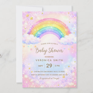 Rainbow Baby Shower Invitation 