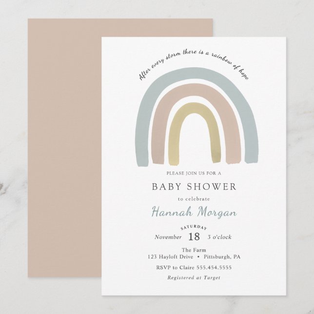 Rainbow Baby Shower invitation (Front/Back)