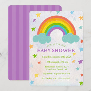 Rainbow Baby Shower Invitation