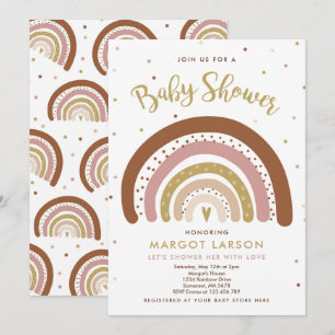 Rainbow Baby Shower Invite Muted Pastel Rainbow
