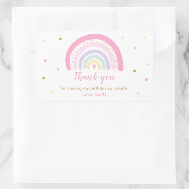 Rainbow Baby Shower Pastel Favour Sticker (Bag)