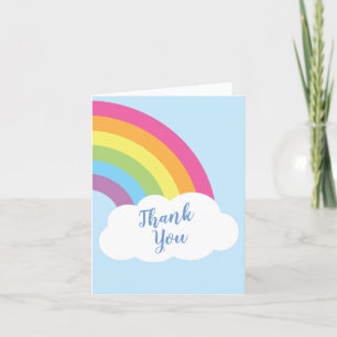 Rainbow Baby Shower Thank You Card