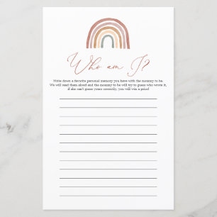 Rainbow Baby Shower Who am I Game