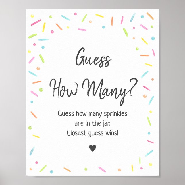 Rainbow Baby Sprinkle Guess How Many Game Poster (Front)