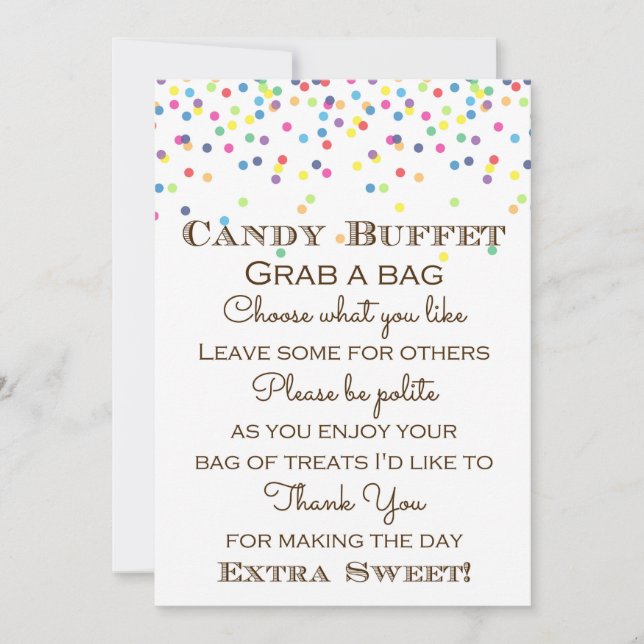 Rainbow Baby Sprinkled Table Sign Size 5x7" Invitation (Front)