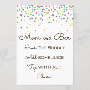 Rainbow Baby Sprinkled Table Sign Size 5x7" Invitation