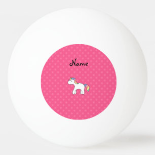 Rainbow baby unicorn pink polka dots ping pong ball