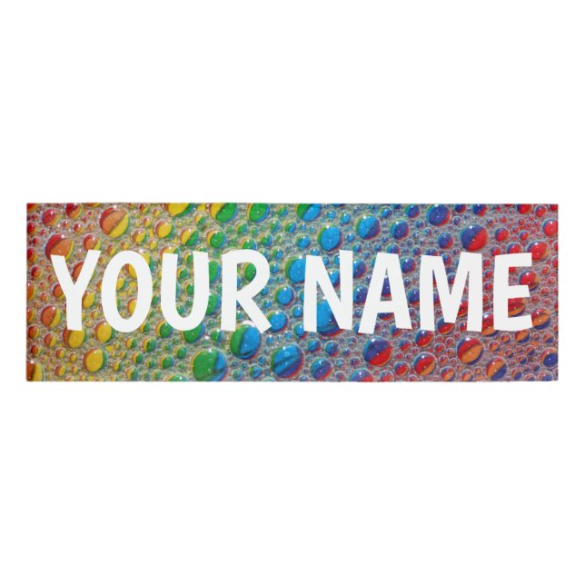 Rainbow  background - Customize your own Name Tag (Front)