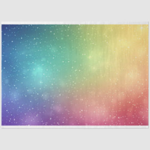 Rainbow Background with Stars Decoupage Tissue Paper