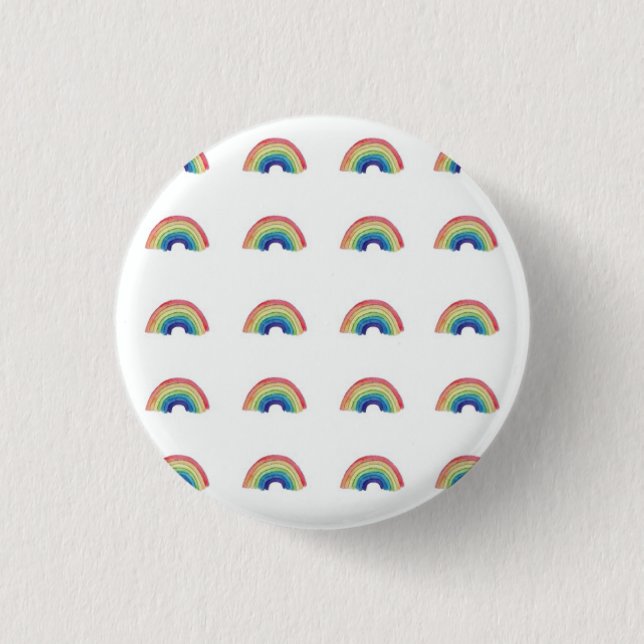 Rainbow badge 1 inch round button (Front)