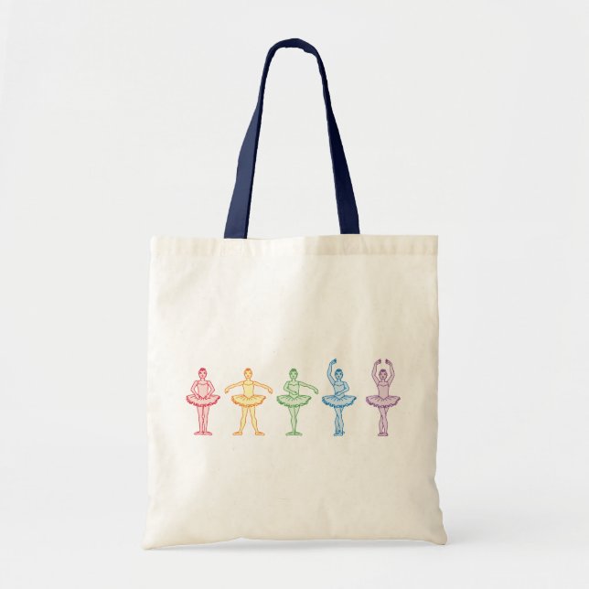 Rainbow Ballerinas Tote Bag (Front)