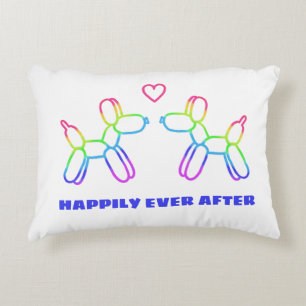 Rainbow Balloon Dogs "Happily Ever After" Pillow