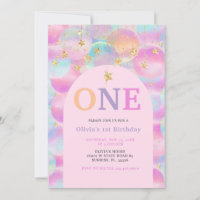 Rainbow Balloon Pink Arch 1st Birthday Party 