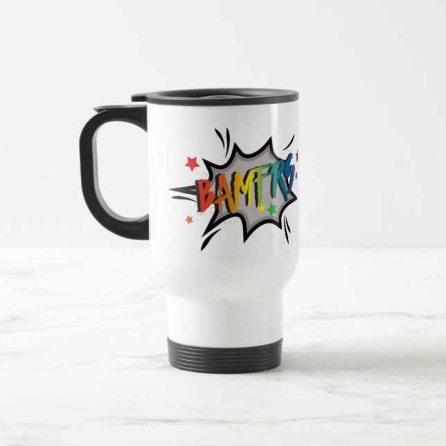 Rainbow BAMFRS Travel Mug Epilepsy Selfie (Left)