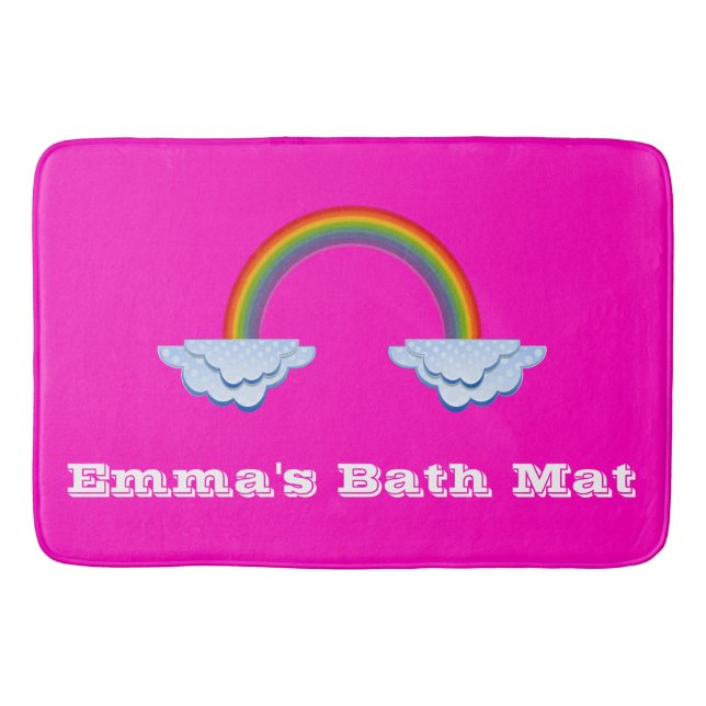Rainbow Bath Mat on Hot Pink (Front)