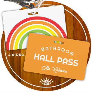 rainbow bathroom pass for school classroom badge