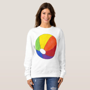 Rainbow Beach Ball Beachball Vacation Summer Fun Sweatshirt