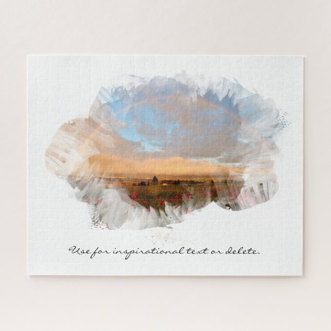 *~* Rainbow Beach Floral Ocean Artsy  AR11 Jigsaw  Jigsaw Puzzle (Horizontal)