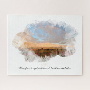 *~* Rainbow Beach Floral Ocean Artsy  AR11 Jigsaw  Puzzle