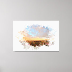 *~* Rainbow Beach Waves Ocean Artsy Floral AR11 Canvas Print