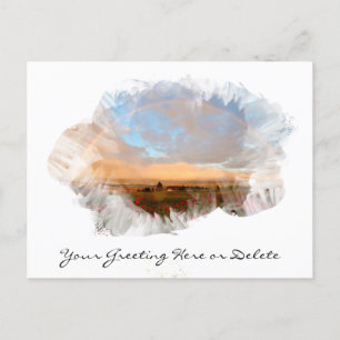 *~* Rainbow Beach Waves Ocean Artsy Floral AR11  Postcard