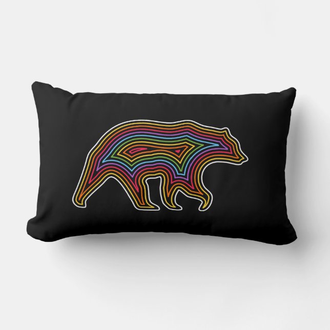 Rainbow Bear Lumbar Pillow (Front)