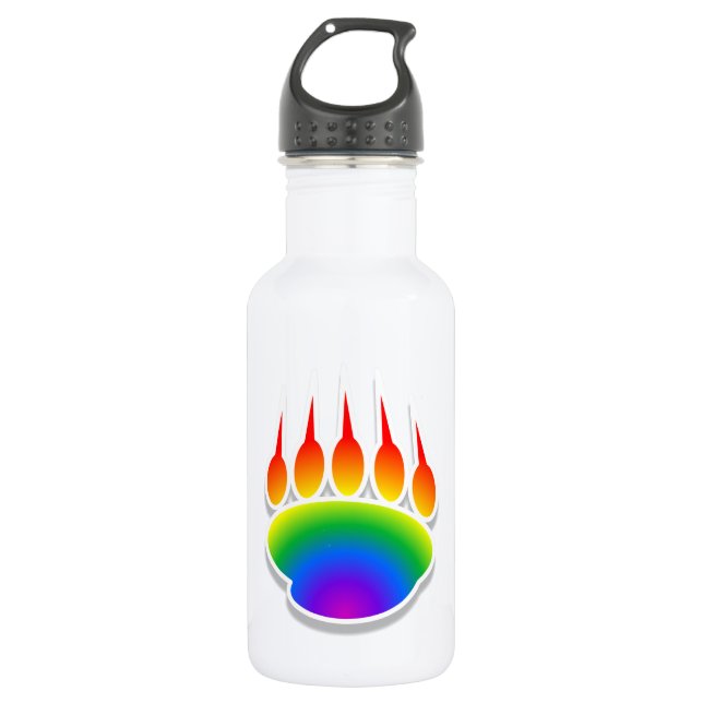 Rainbow Bear Paw Print 532 Ml Water Bottle (Front)