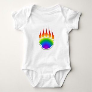 Rainbow Bear Paw Print Baby Bodysuit