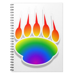 Rainbow Bear Paw Print Notebook
