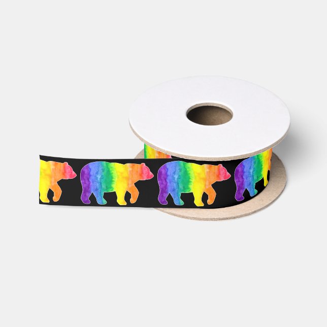 Rainbow Bear Ribbon Satin Ribbon (Spool)