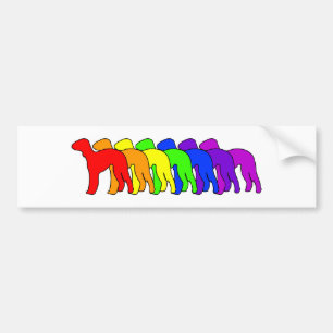 Rainbow Bedlington Terrier Bumper Sticker