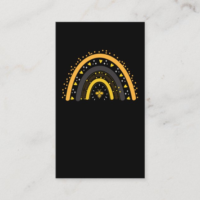 Rainbow Bee Honey Beekeeper Women Bee Lover Business Card (Front)