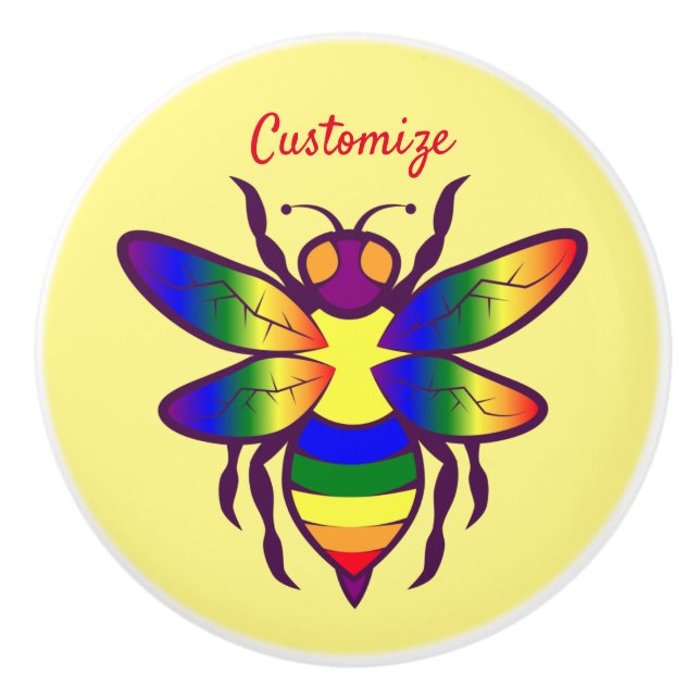 Rainbow Bee Thunder_Cove Ceramic Knob (Front)