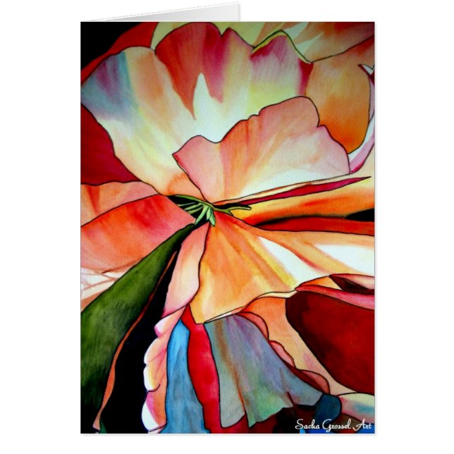 Rainbow Begonia flower watercolour original art (Front)