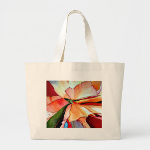 Rainbow Begonia flower watercolour original art Large Tote Bag