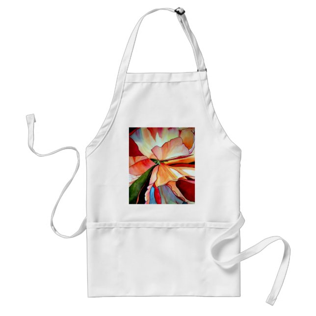 Rainbow Begonia flower watercolour original art Standard Apron (Front)