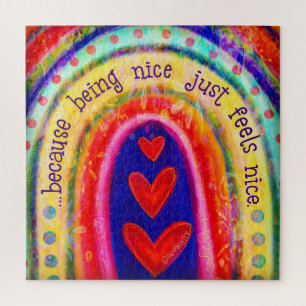 Rainbow Being Nice Feels Nice Kindness Inspirivity Jigsaw Puzzle