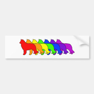 Rainbow Belgian Sheepdog Bumper Sticker