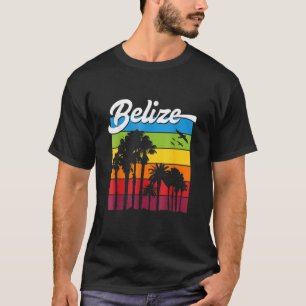 Rainbow Belize Palm Trees Tropical Vacation T-Shirt