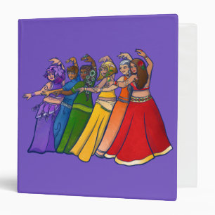 Rainbow Belly Dancer Art Belly Dance Troupe Binder