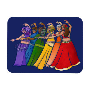 Rainbow Belly Dancer Art Belly Dance Troupe Magnet