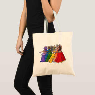 Rainbow Belly Dancer Art Belly Dance Troupe Tote Bag