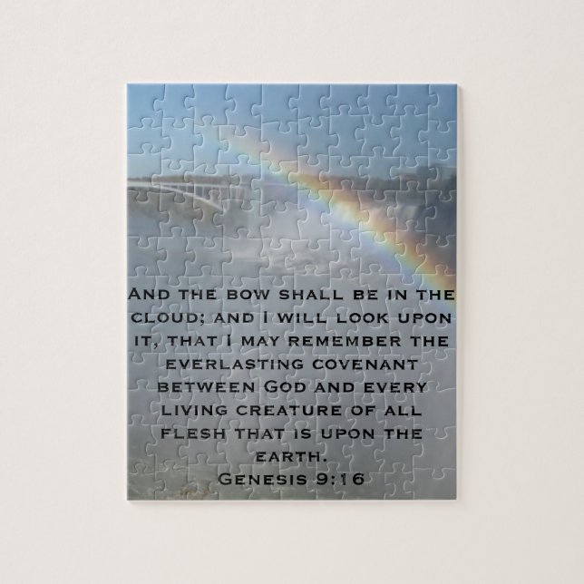 Rainbow Bible Scripture Jigsaw Puzzle (Vertical)