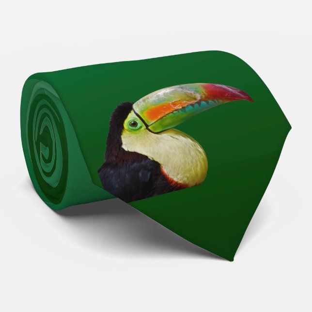 Rainbow-Billed Tou Can Do It Tie Dbl Sided (Green) (Rolled)