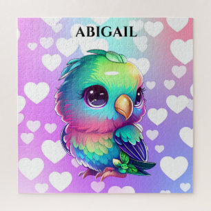 Rainbow Bird & Hearts   Jigsaw Puzzle