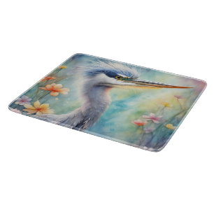 Rainbow Birds Blue Heron 1 Cutting Board