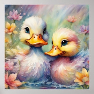 Rainbow Birds Duck 1 Poster