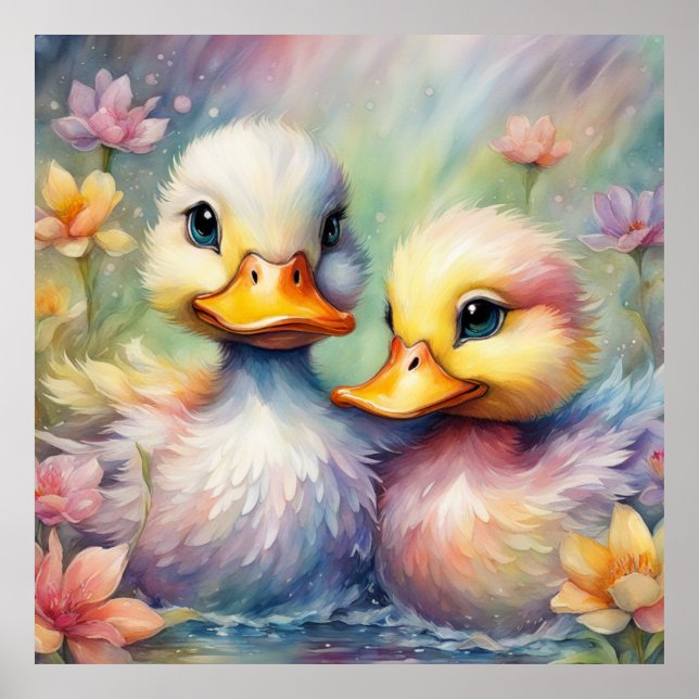 Rainbow Birds Duck 1 Poster (Front)