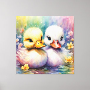 Rainbow Birds Duck 2 Canvas Print