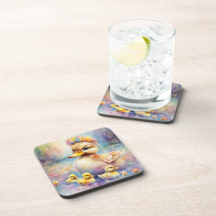 Rainbow Birds Duck 5 Coaster